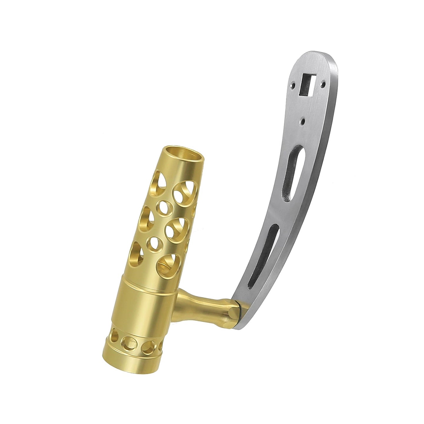 handles for shimano reels Jigging World Power Handles for Shimano Tiagra II 2-Speed Size 50-80 Reels Aluminum T-Bar Silver/Gold / 125 mm Stainless Steel