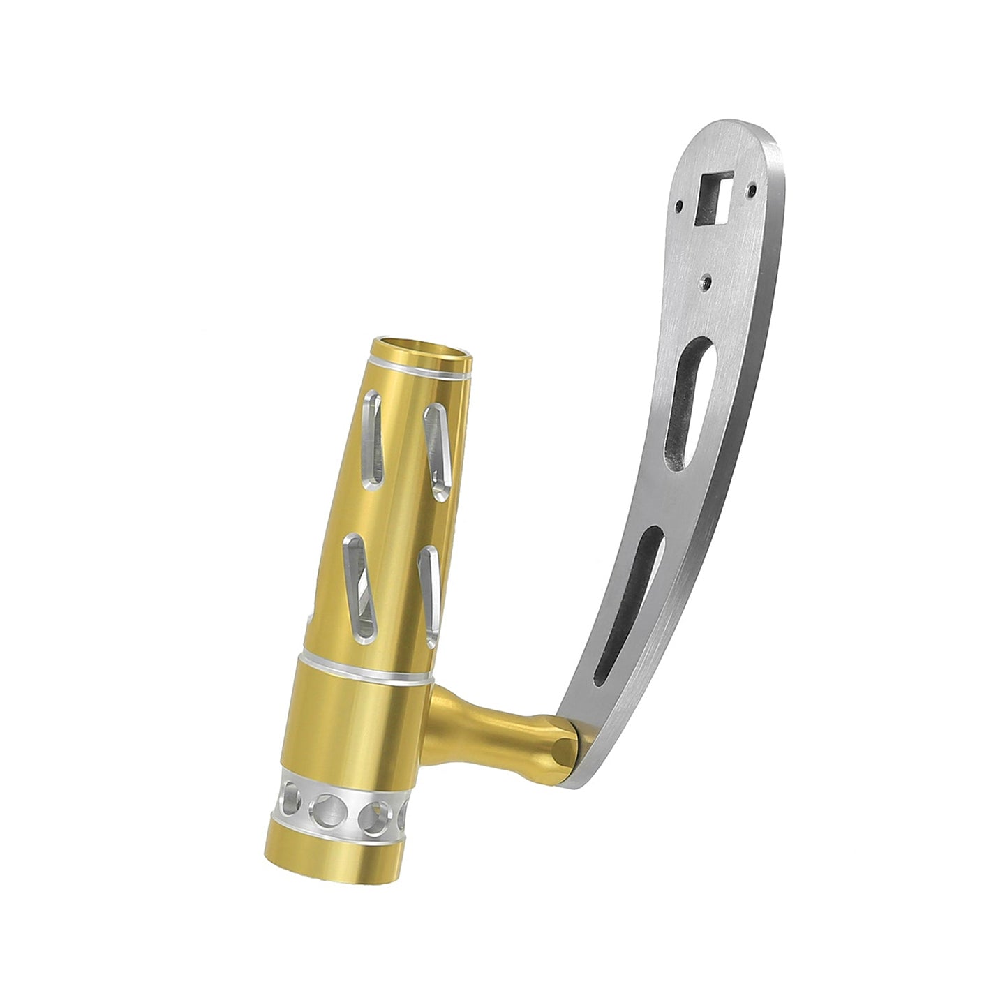 power handles for shimano reels Jigging World Power Handles for Shimano Tiagra II 2-Speed Size 50-80 Reels Aluminum T-Bar Silver/Gold / 125 mm Stainless Steel